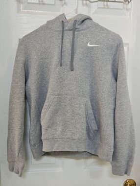 Nike Light Gray Hoodie Sweatshirt with White Swoosh